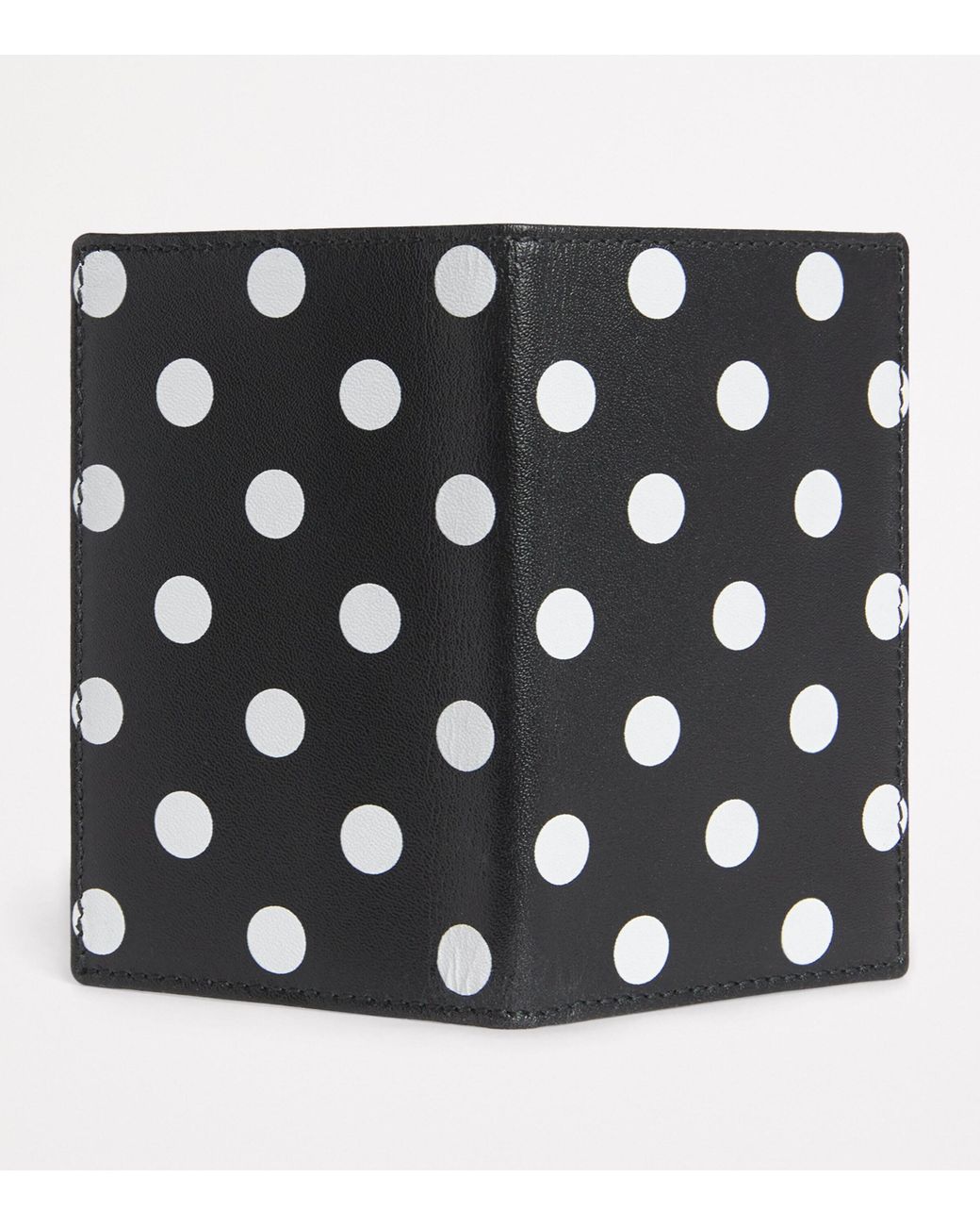 Comme des Garçons Black Leather Polka-Dot Card Holder for men