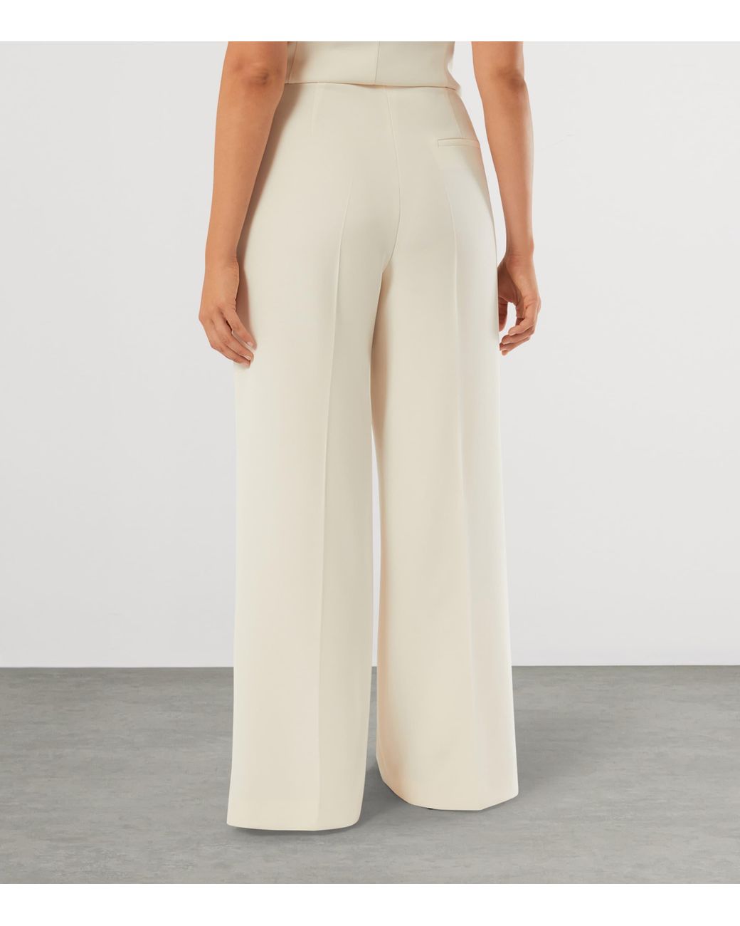 Marina Rinaldi White Meconagro Long Wide-Leg Trousers