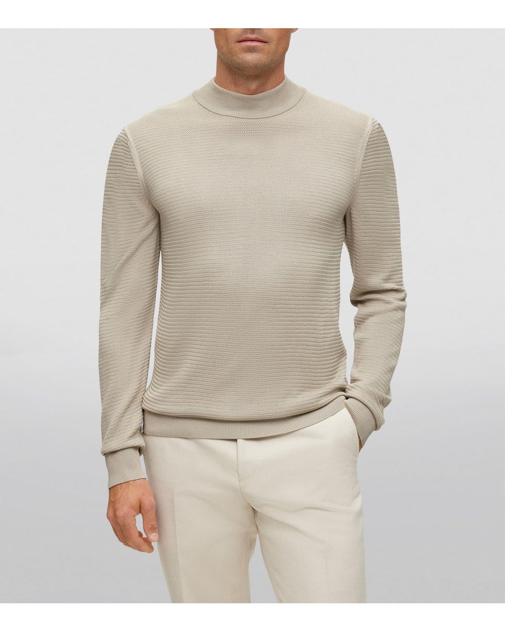 Boss Natural Silk Sweater for men