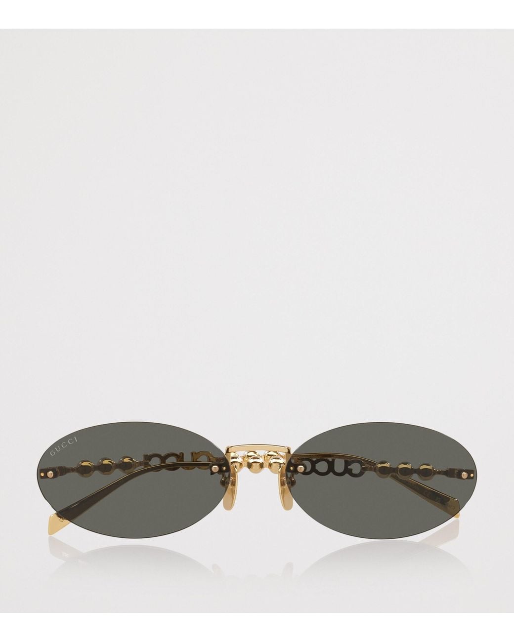 Gucci Green Metal Round Sunglasses