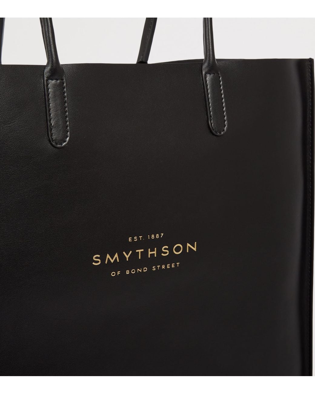Smythson Black Mini Leather Kingly Tote Bag