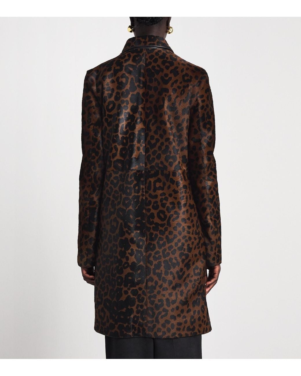 Totême  Brown Pony Hair Leopard Trench Coat