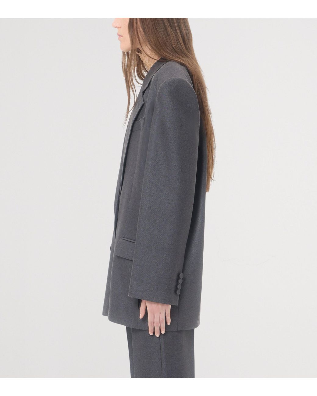 Valentino Gray Wool-Silk Blazer