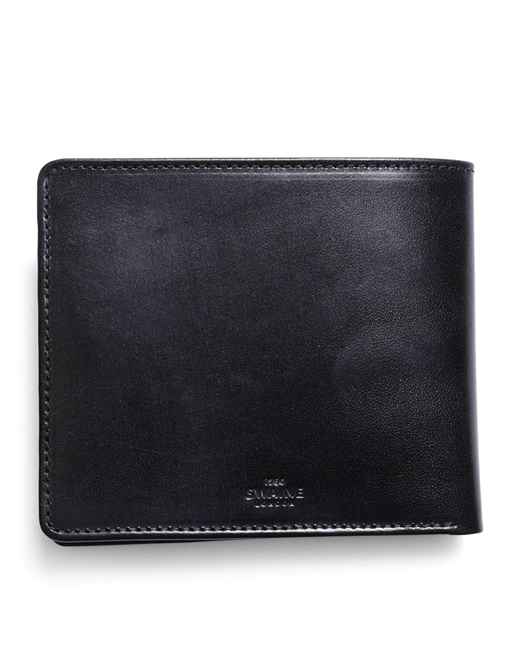 Swaine Black Leather Bifold Wallet for men