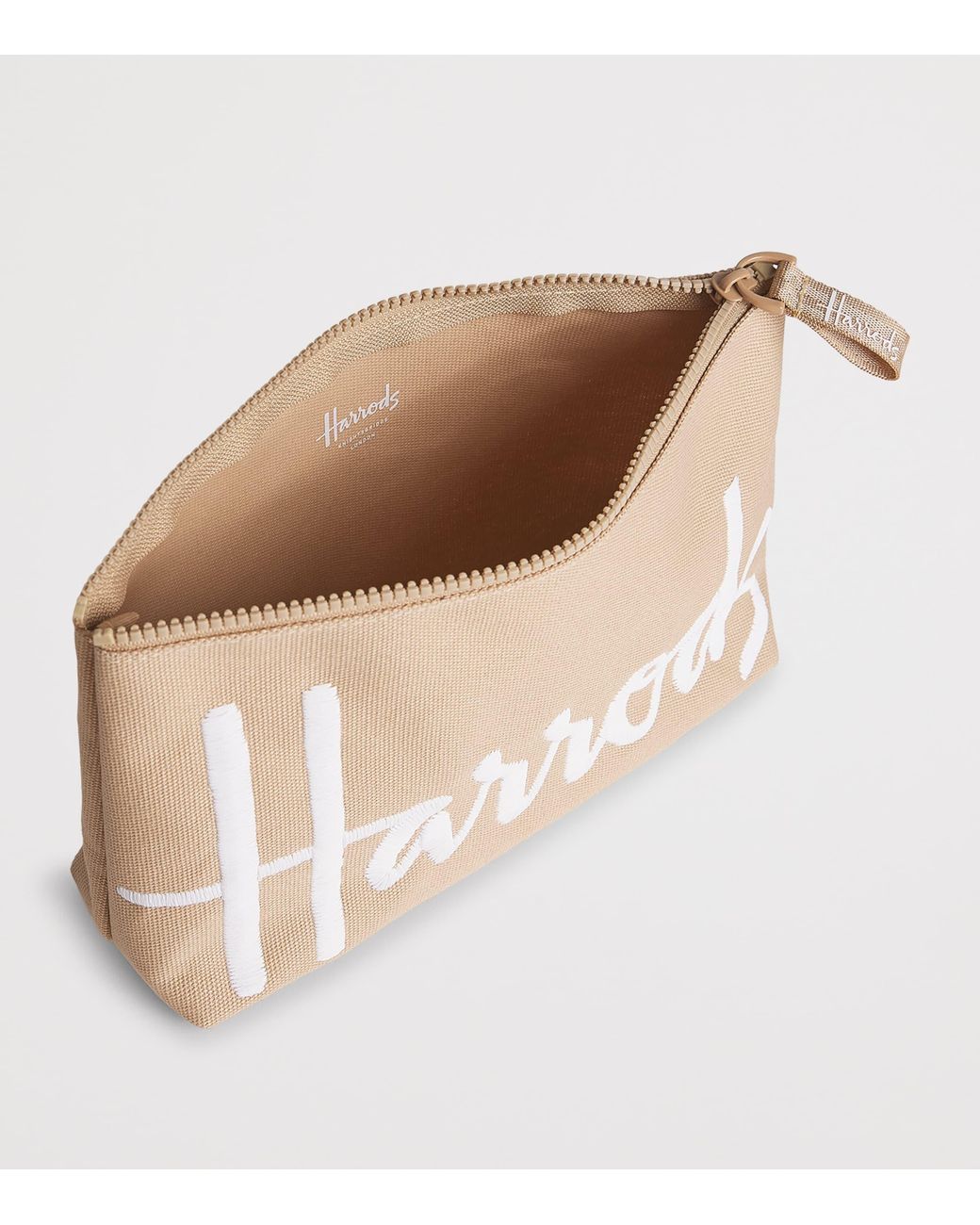 Harrods Natural Small Cotton Logo Cosmetic Bag