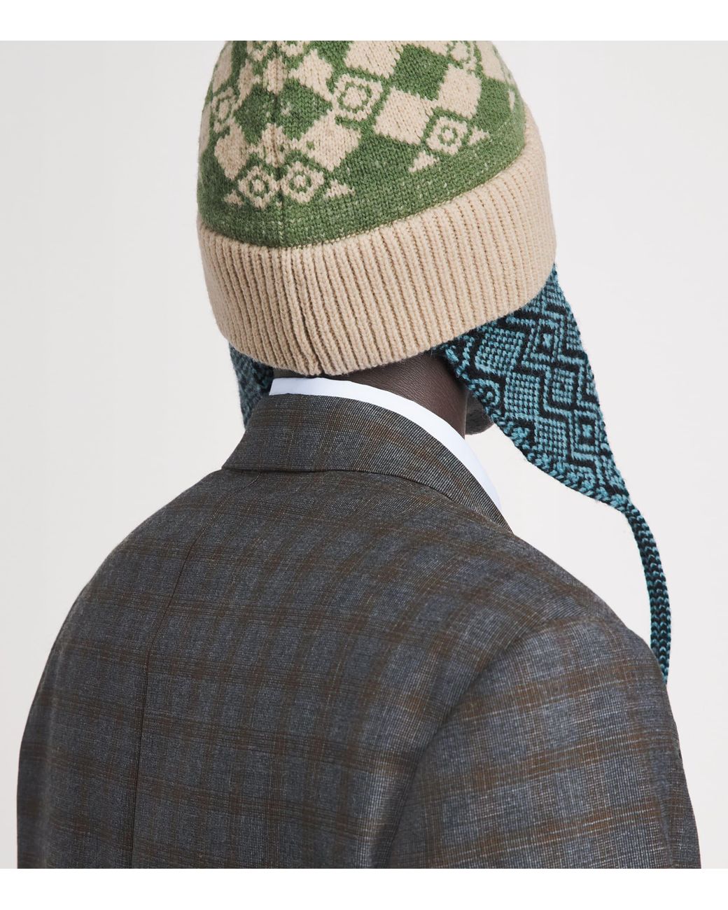 Dries Van Noten Metallic Wool Jacquard Hat for men