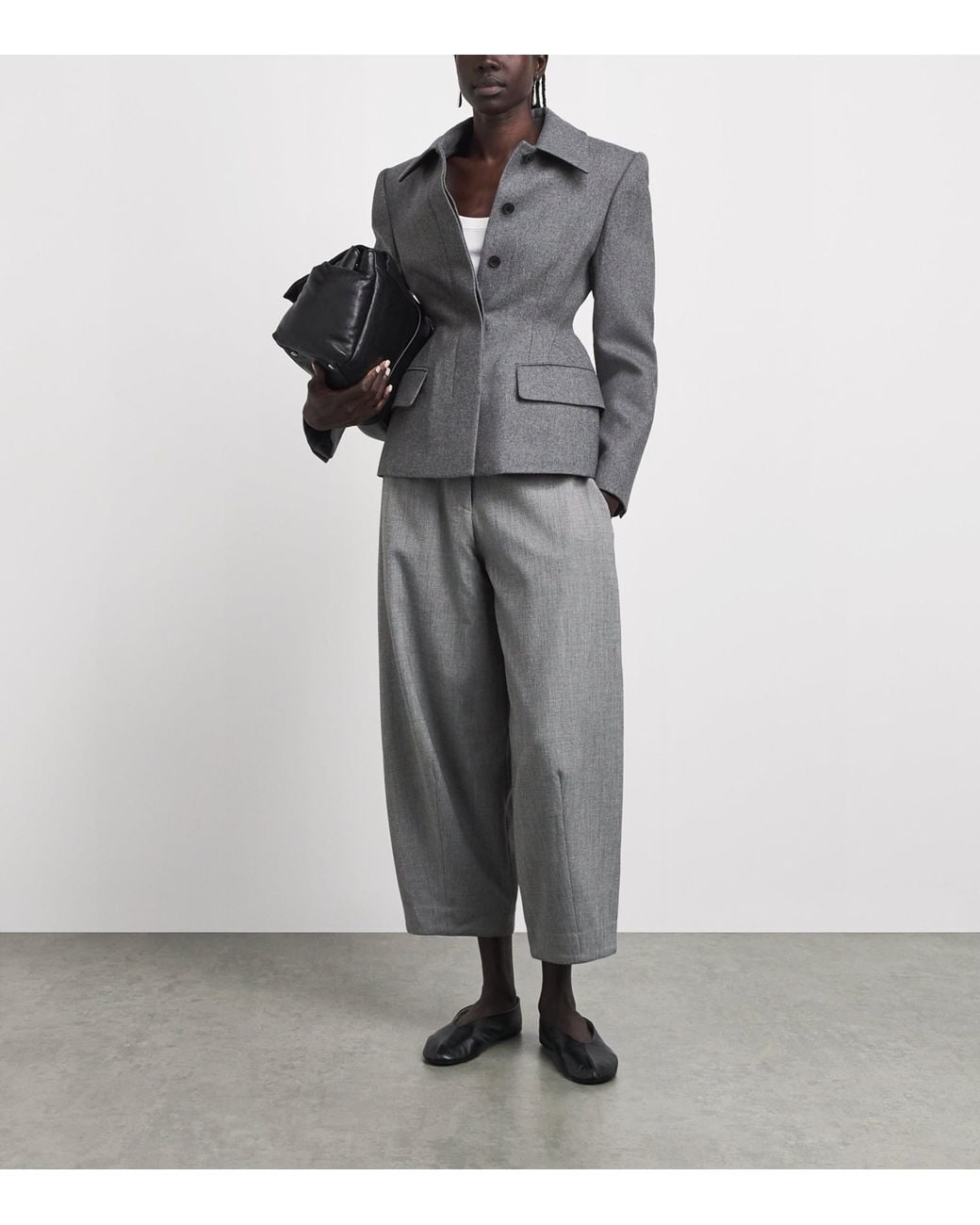 Source Unknown Gray Wool-Blend Hourglass Terzo Blazer