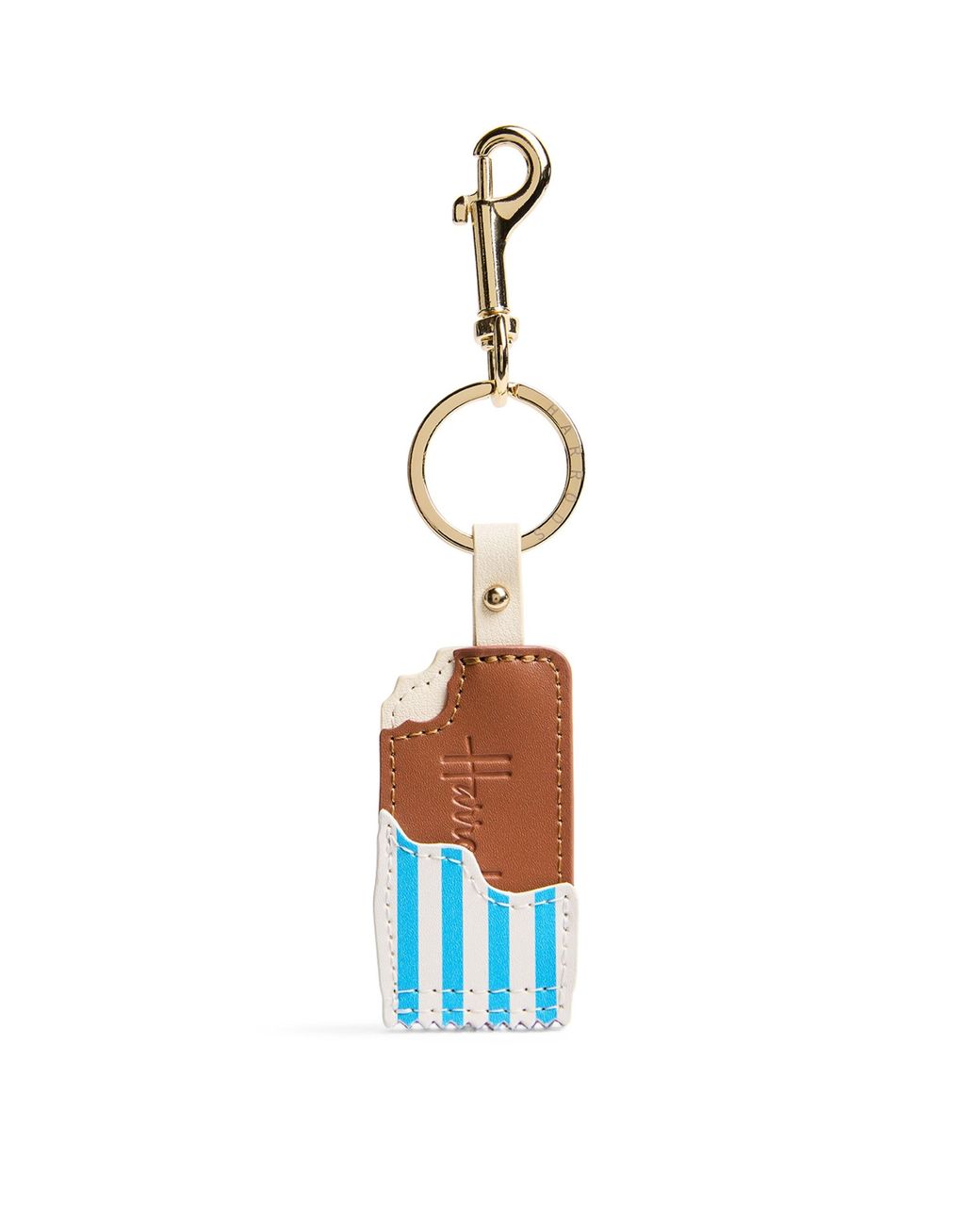 Harrods White Leather Choc Ice Keyring