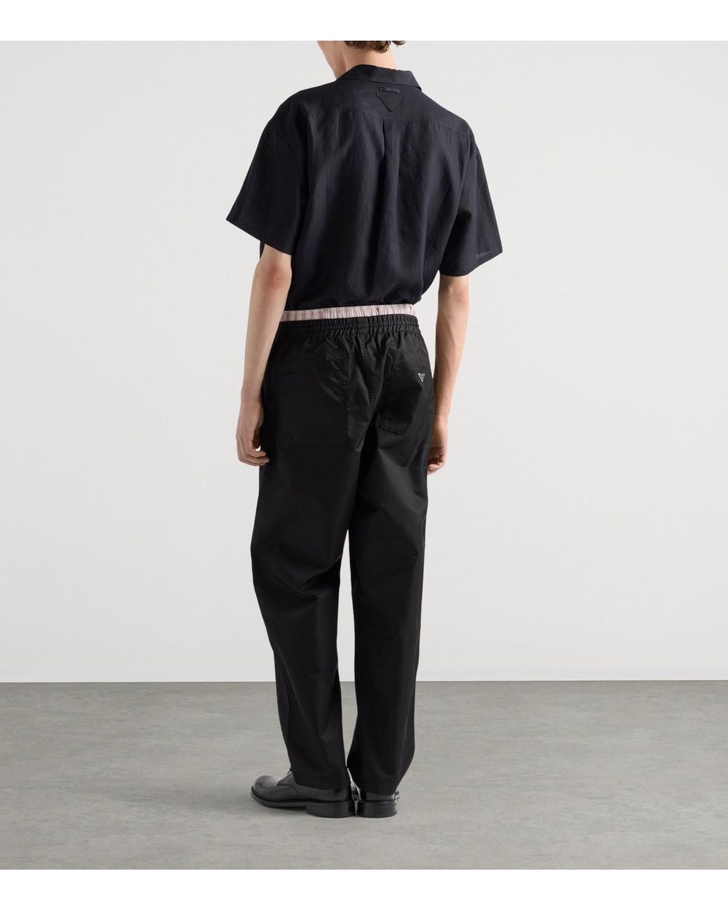 Prada Black Re-Nylon Trousers for men