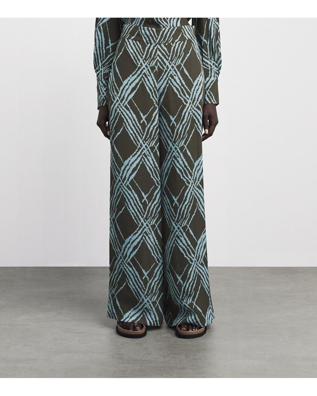 Joseph Green Open-Weave Silk-Blend Asila Trousers