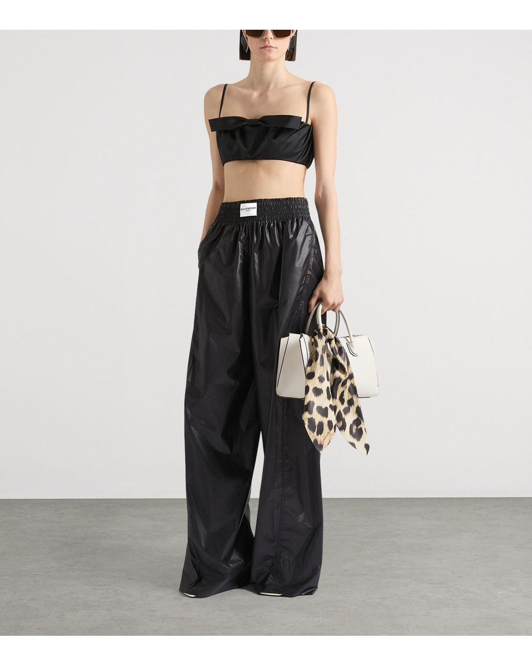 Givenchy Black Faux Leather Relaxed Trousers