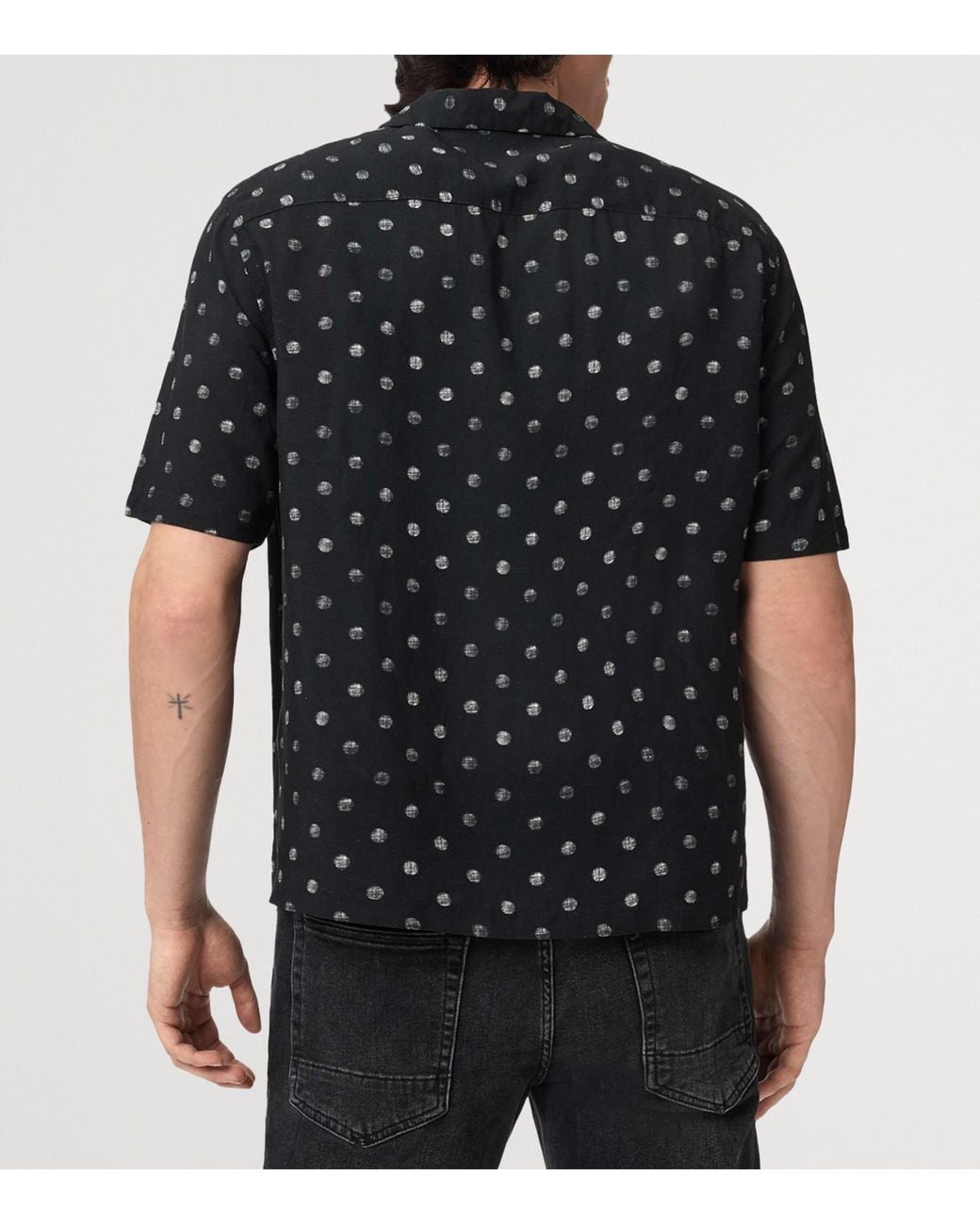 AllSaints Black Polka Dot Upton Shirt for men