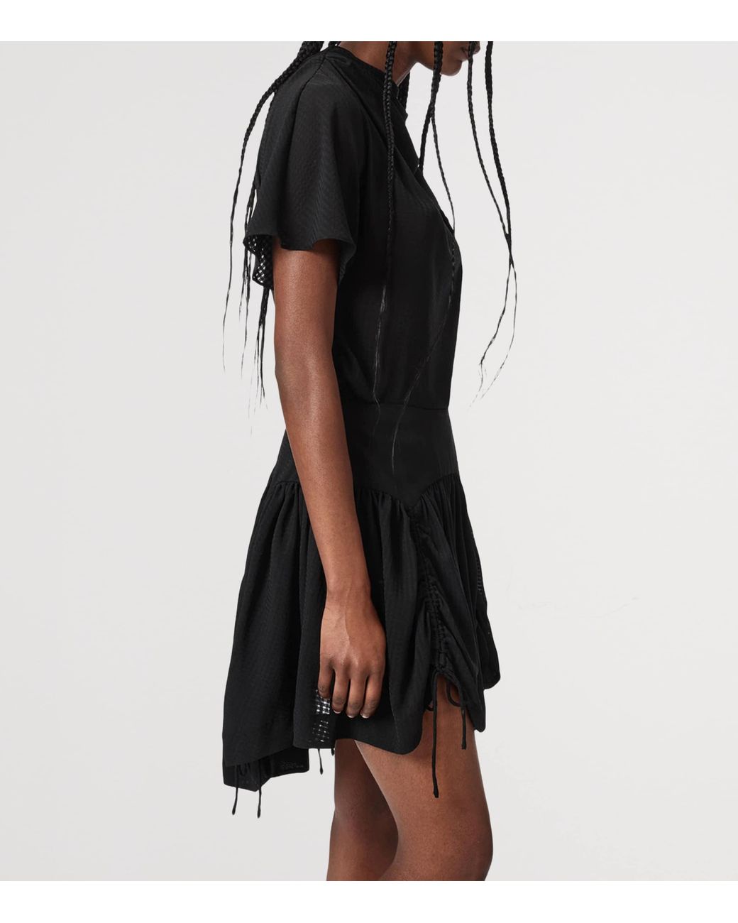 AllSaints Black Check Aria Mini Skirt