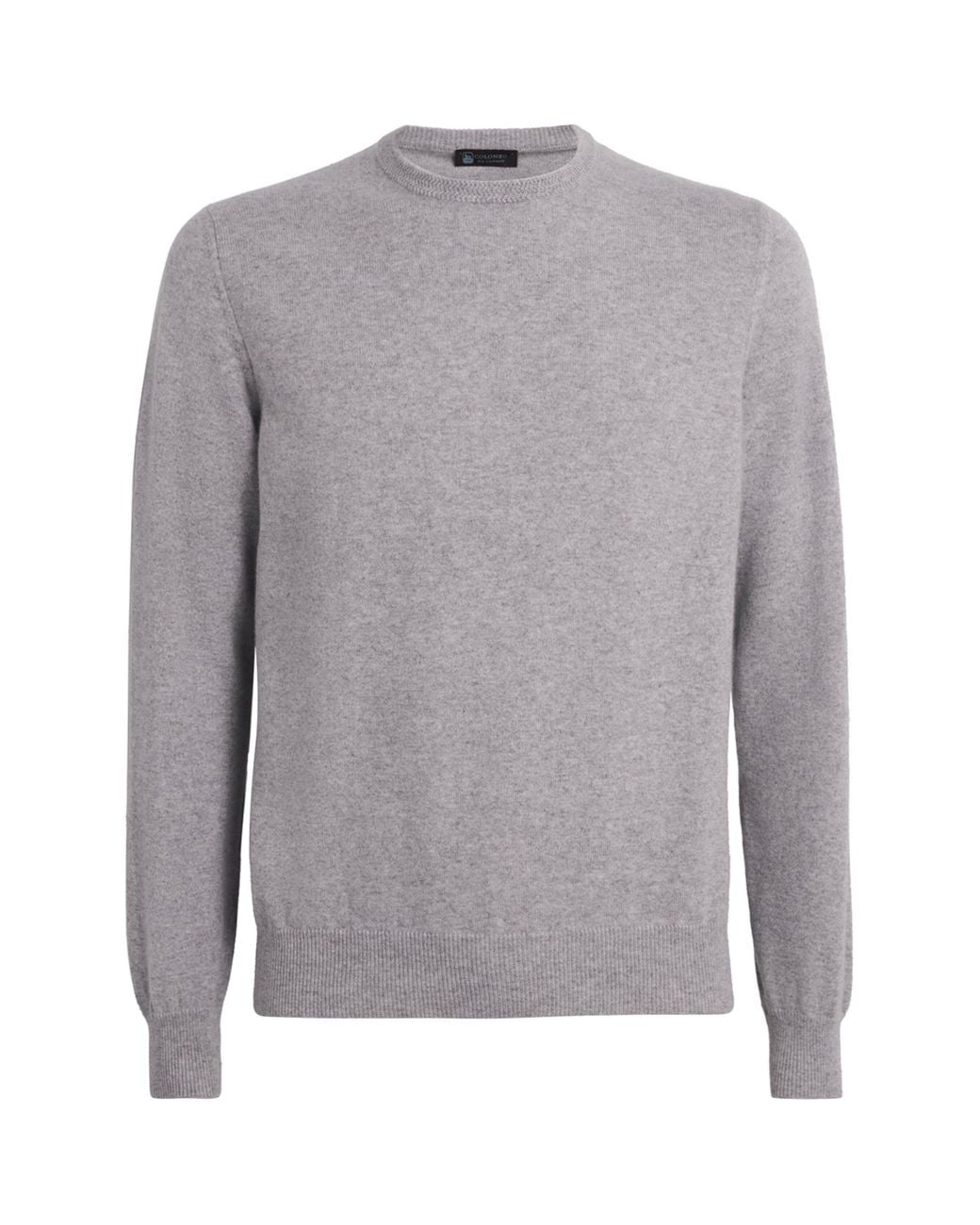 Colombo Gray Kid Cashmere Crew-Neck Sweater for men