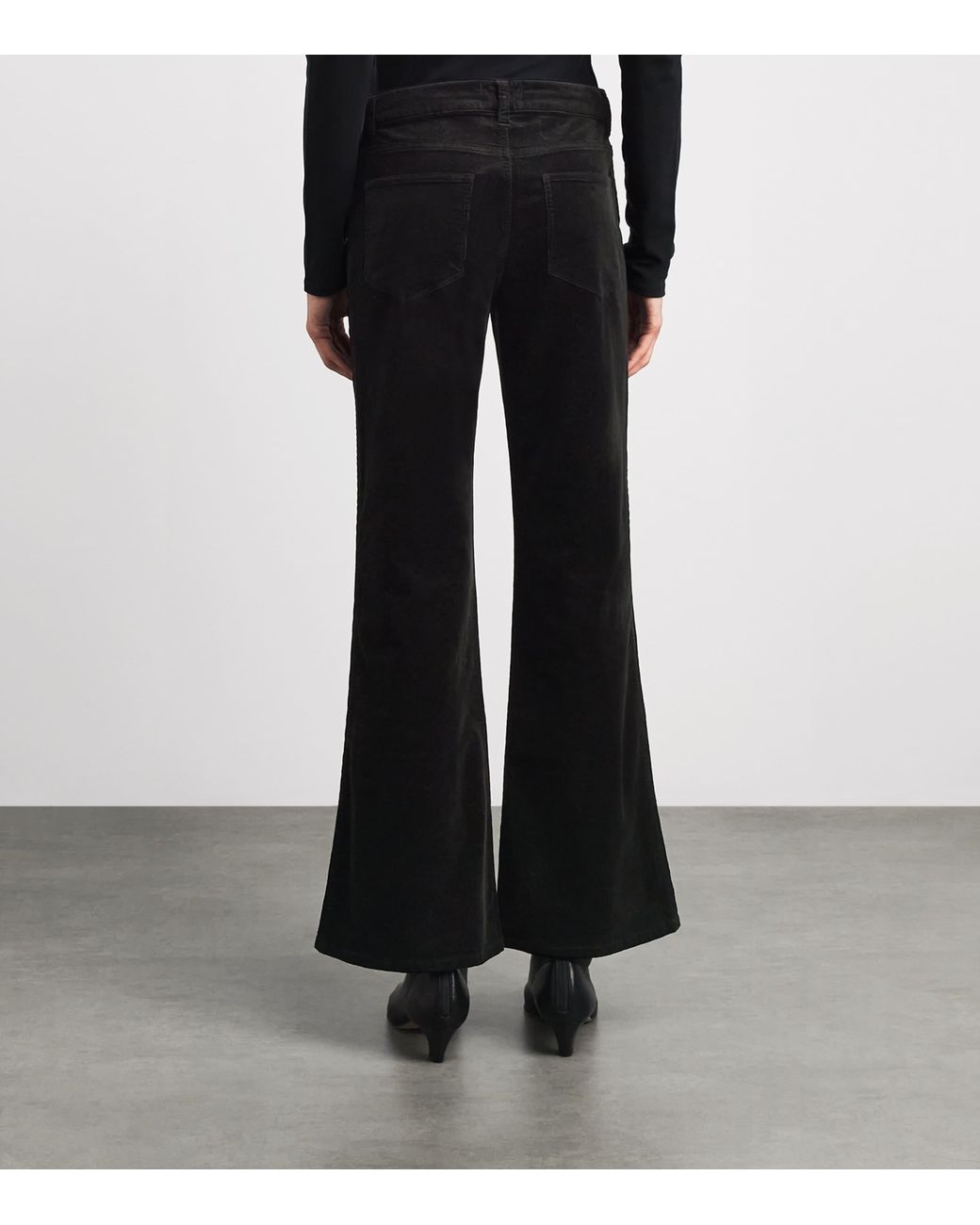 PAIGE Black Velvet Sofia Flared Jeans