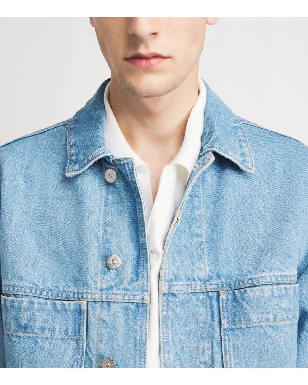 Stone Island Blue Denim Coach Jacket for men