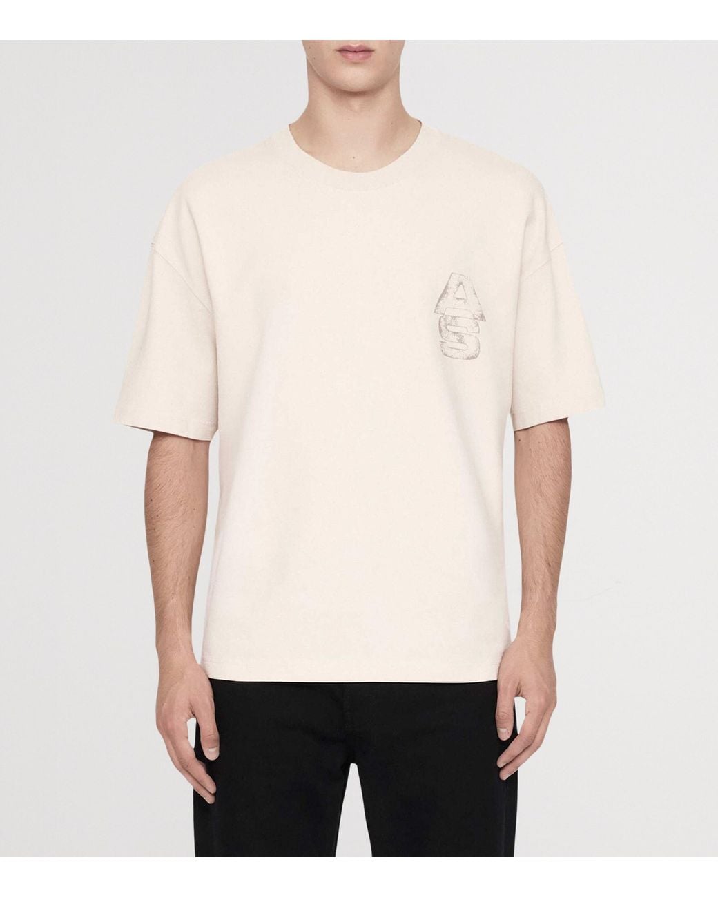 AllSaints White Organic Cotton Roller T-Shirt for men