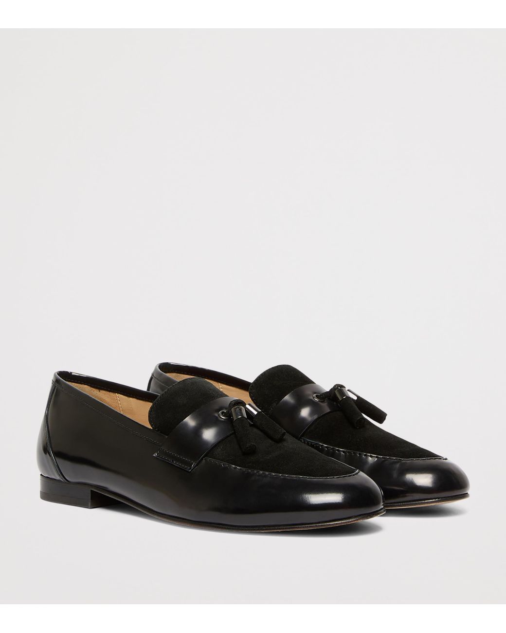 Marina Rinaldi Black Leather-Suede Moccasins