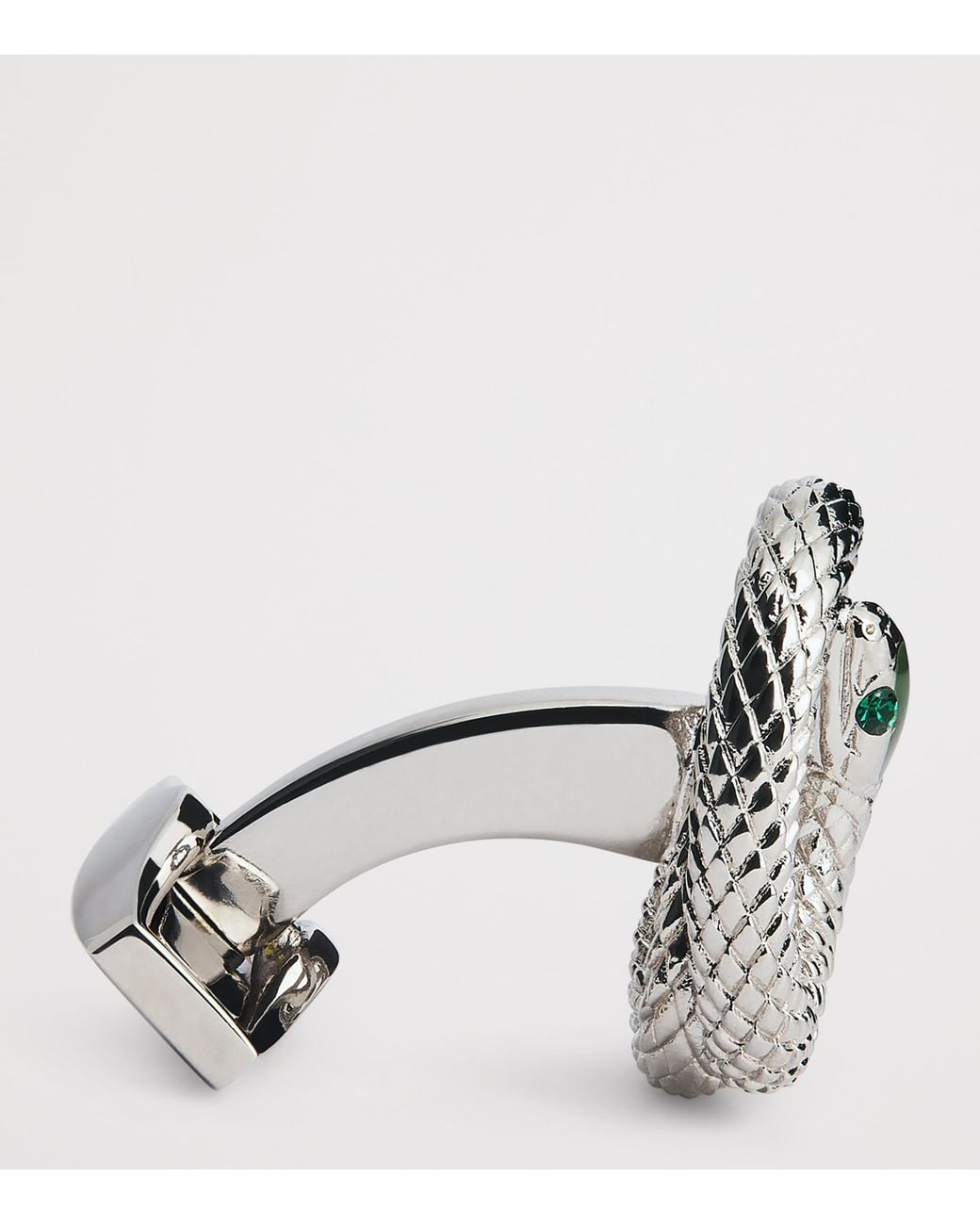 Tateossian Metallic Palladium Enamel-Detail Viper Cufflinks for men