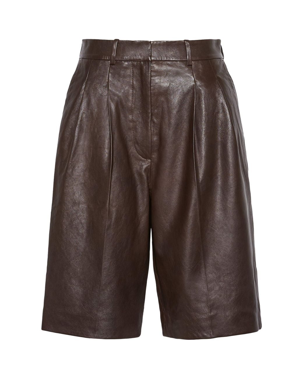 Weekend by Maxmara Gray Lambskin Shorts