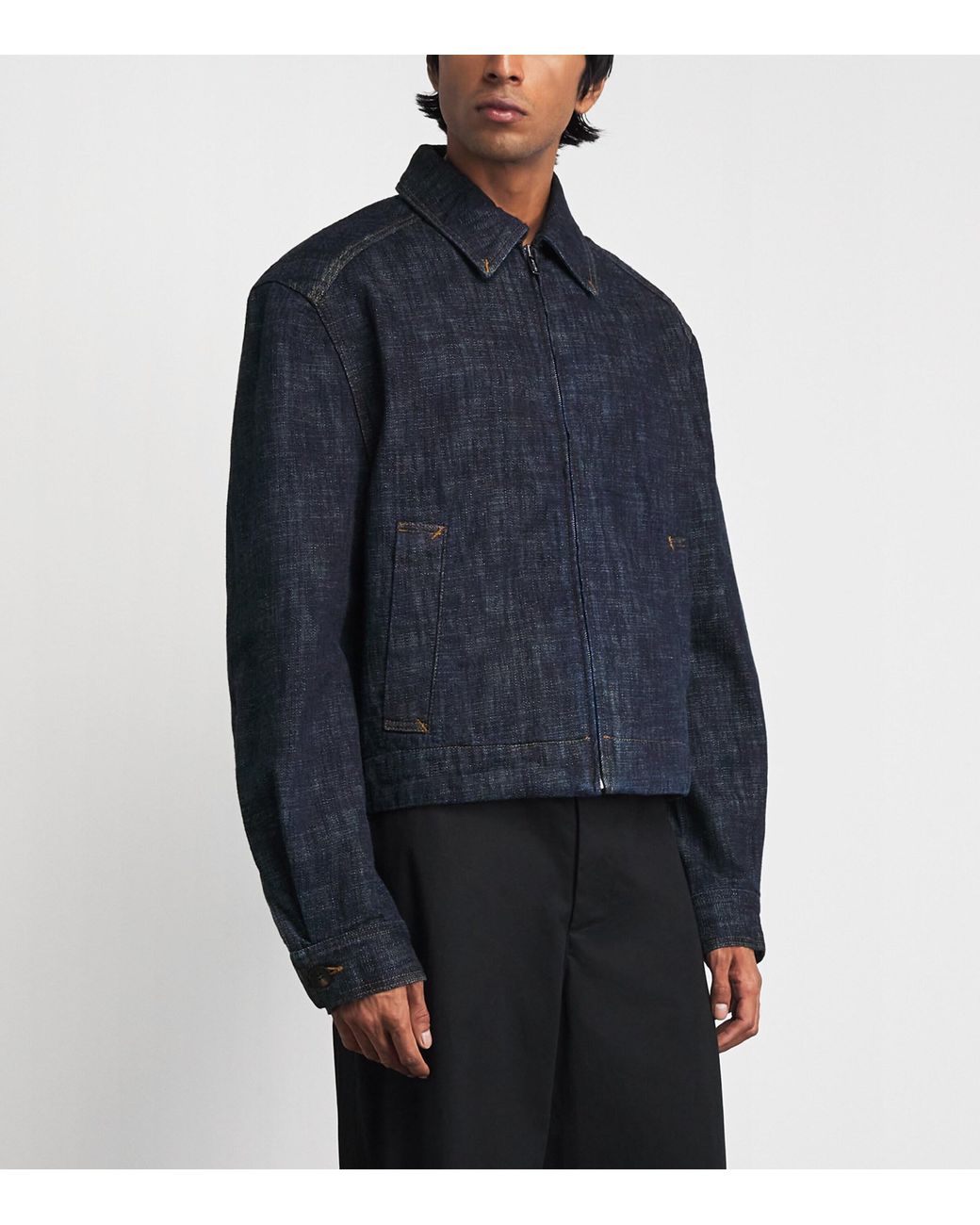 Jacquemus Blue Logo Denim Jacket for men
