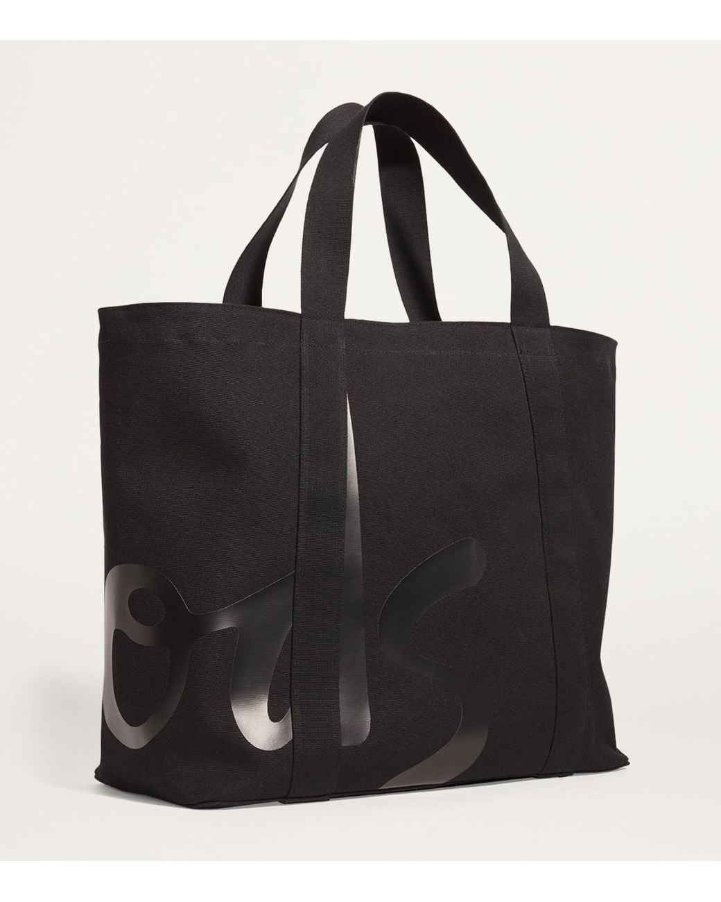 Harrods Black Large Cotton Logo Tote Bag