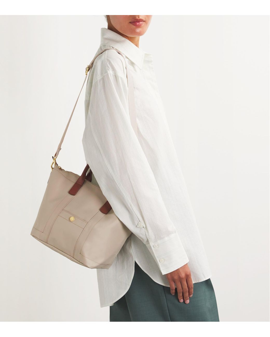 Harrods Natural Grab Nylon Tote Bag