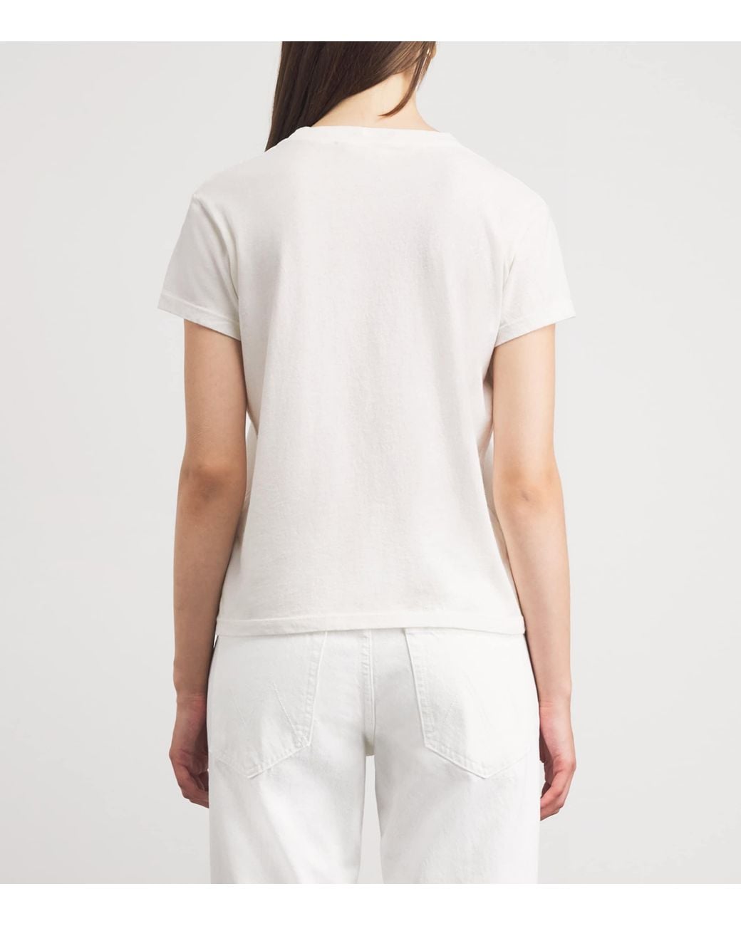 Mother White Cotton The Boxy Goodie Goodie T-Shirt