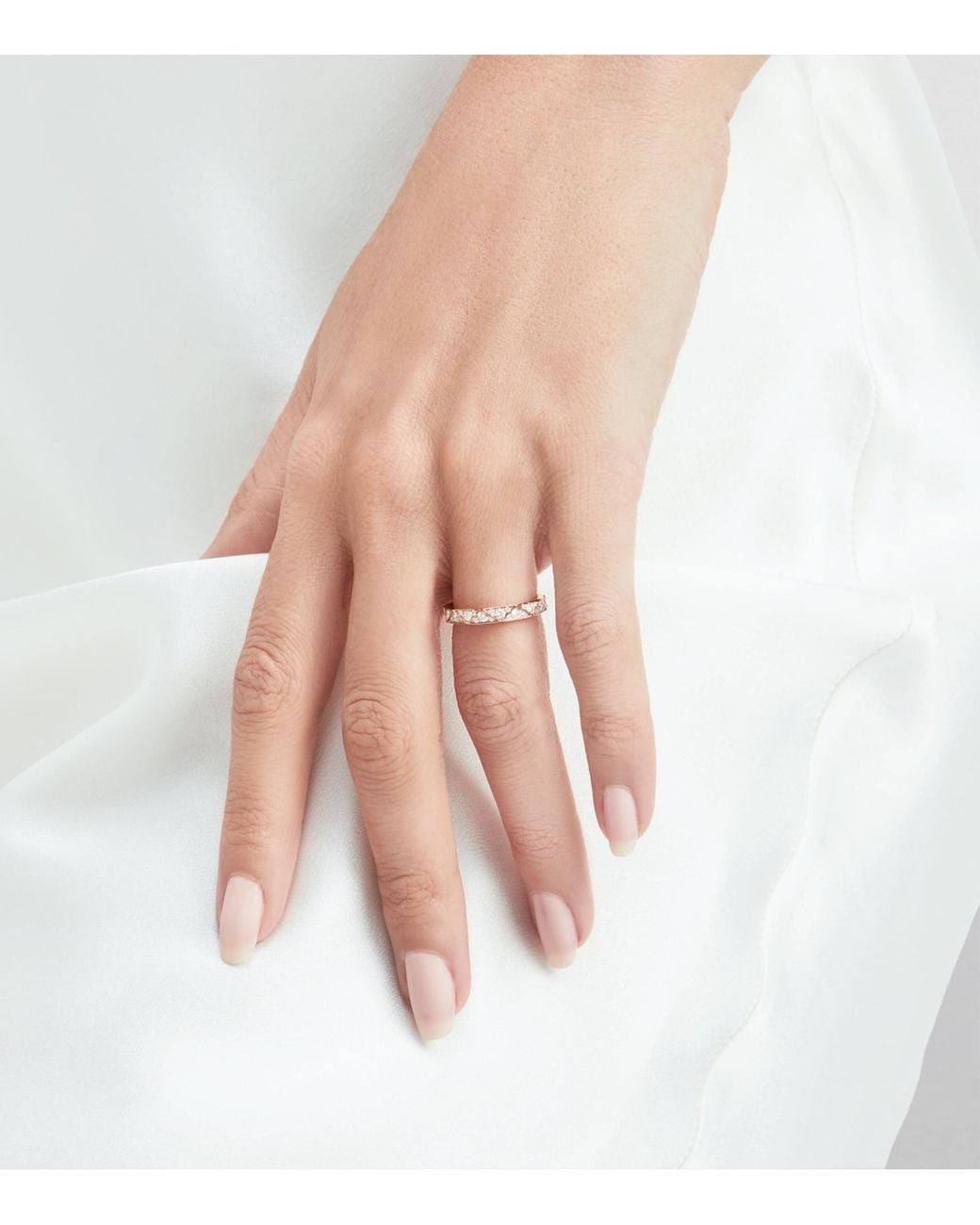 Graff Pink Rose Gold And Diamond Lg Signature Ring