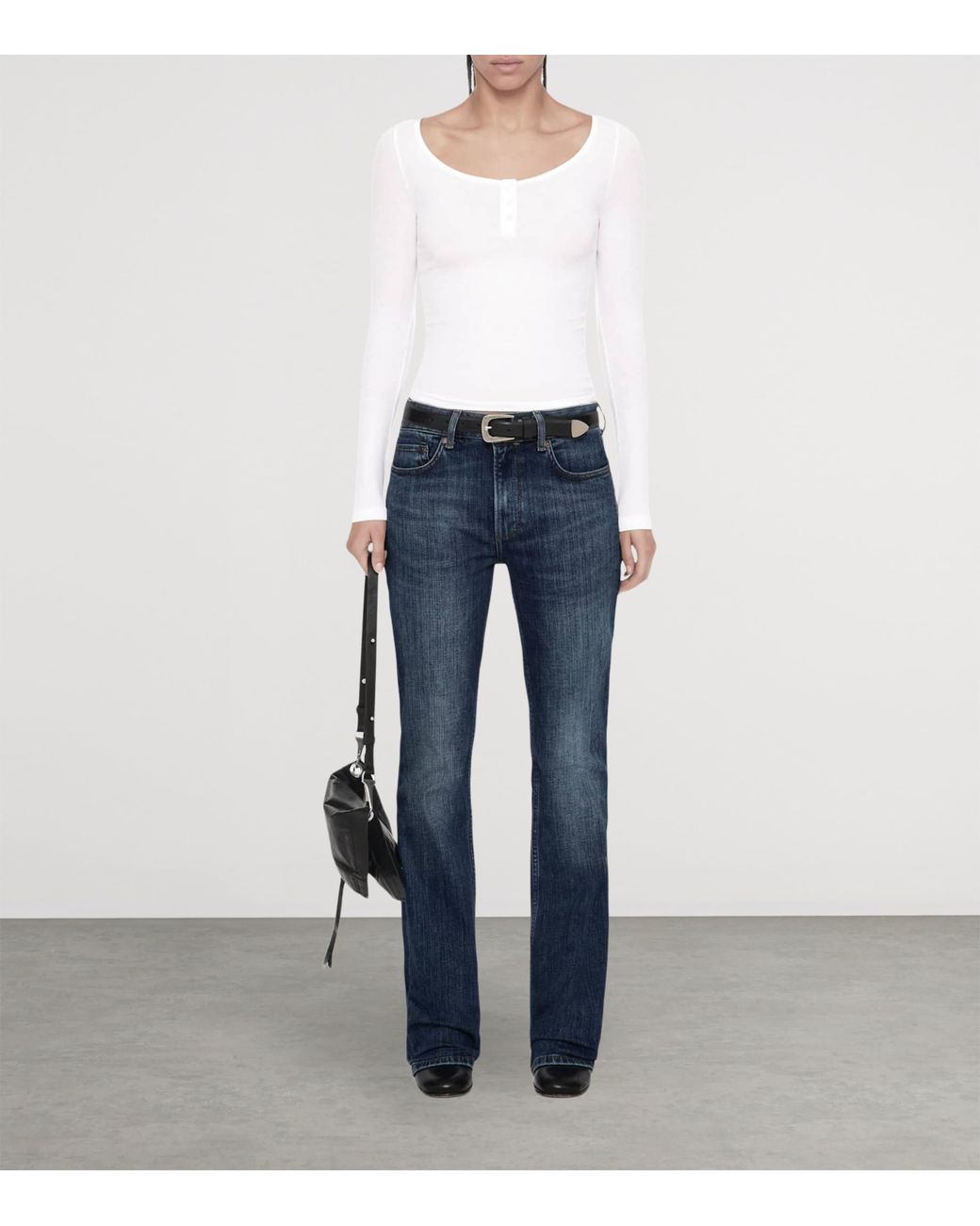 AllSaints White Jules Henley Long-Sleeve T-Shirt