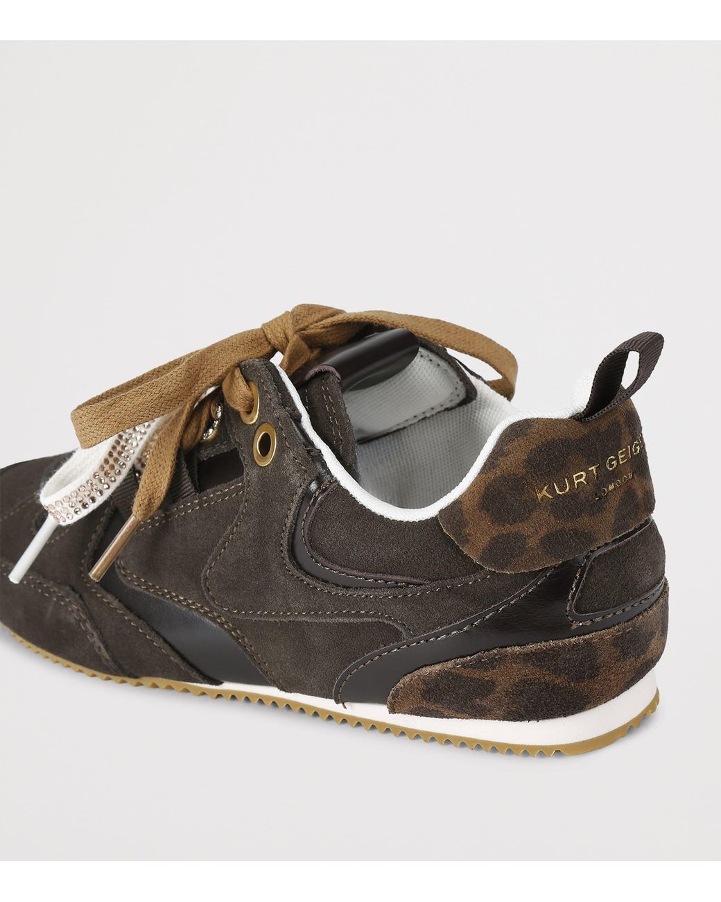 Kurt Geiger Brown Suede Slim Runner Sneakers