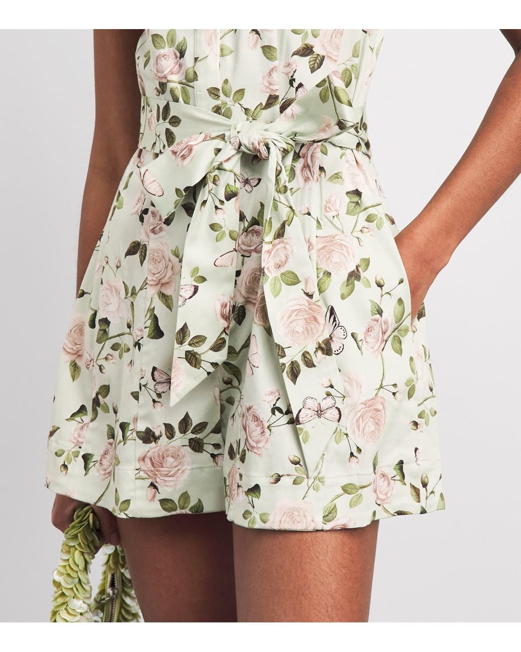 Alice + Olivia White Floral Lucy Playsuit