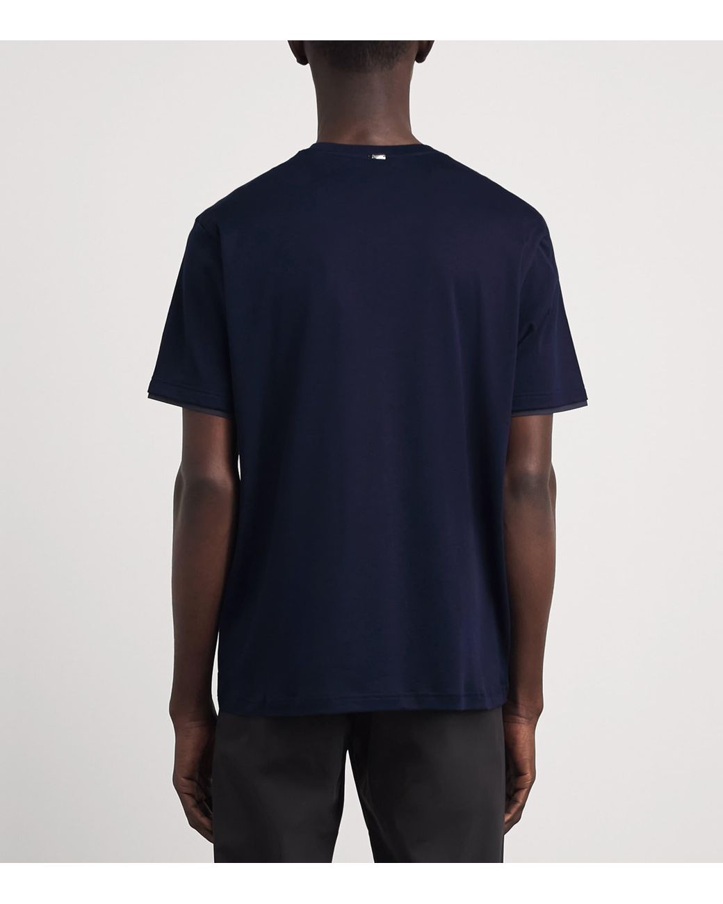 Herno Blue Cotton Layered T-Shirt for men