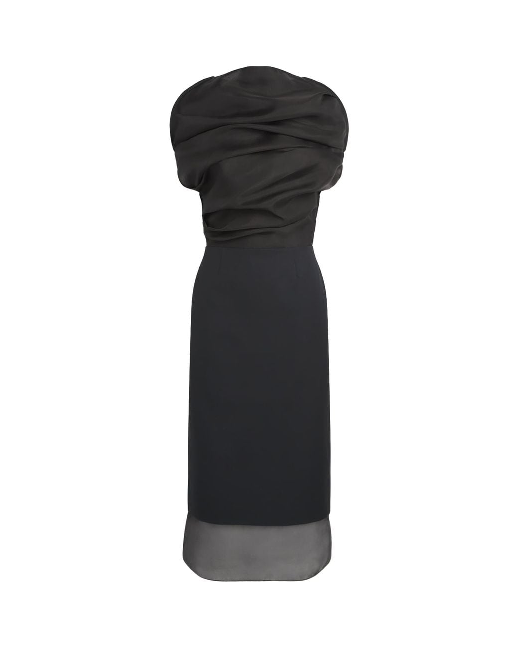 Voranida Black Silk Rhea Midi Dress