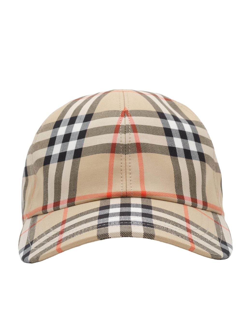 Burberry Check Baseball Cap in Natural for Men | Lyst