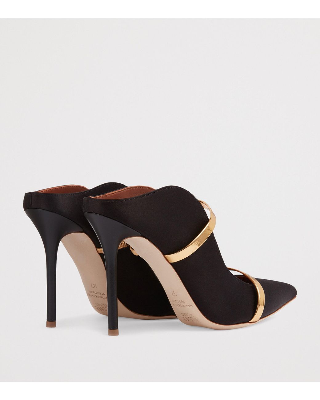Malone Souliers Black Satin Maureen Mules 100