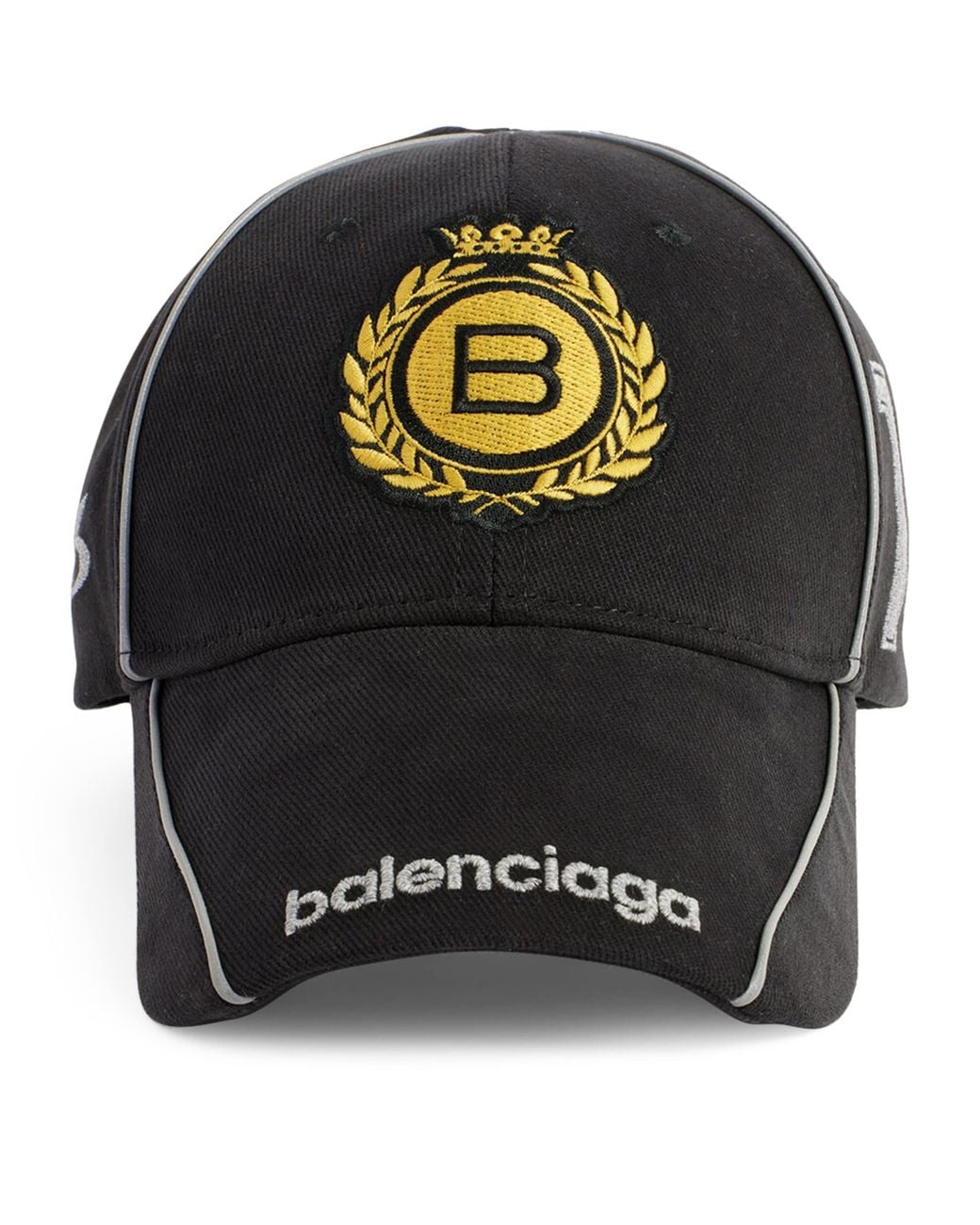 Balenciaga Black Cotton Crest Football Cap for men