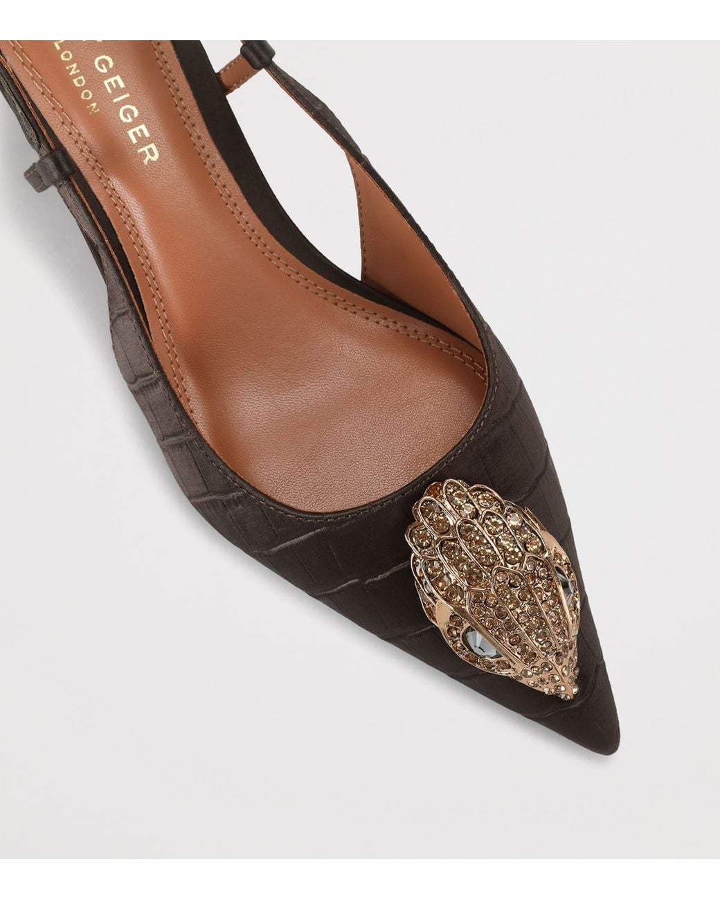 Kurt Geiger Brown Satin Belsize Slingbacks
