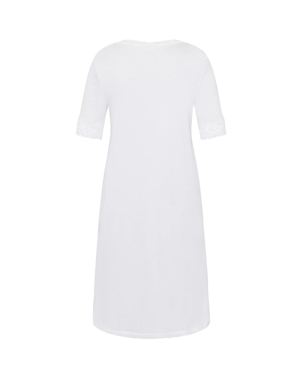 Hanro White Cotton Lace-Trim Moments Nightdress