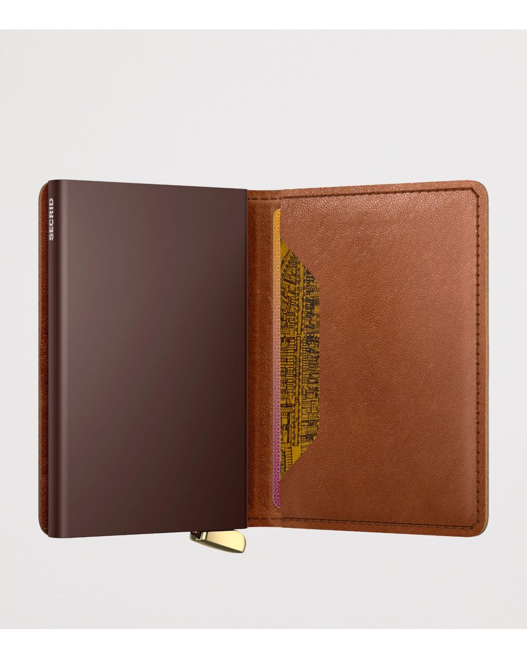 Secrid Brown Embossed Leather Slimwallet for men
