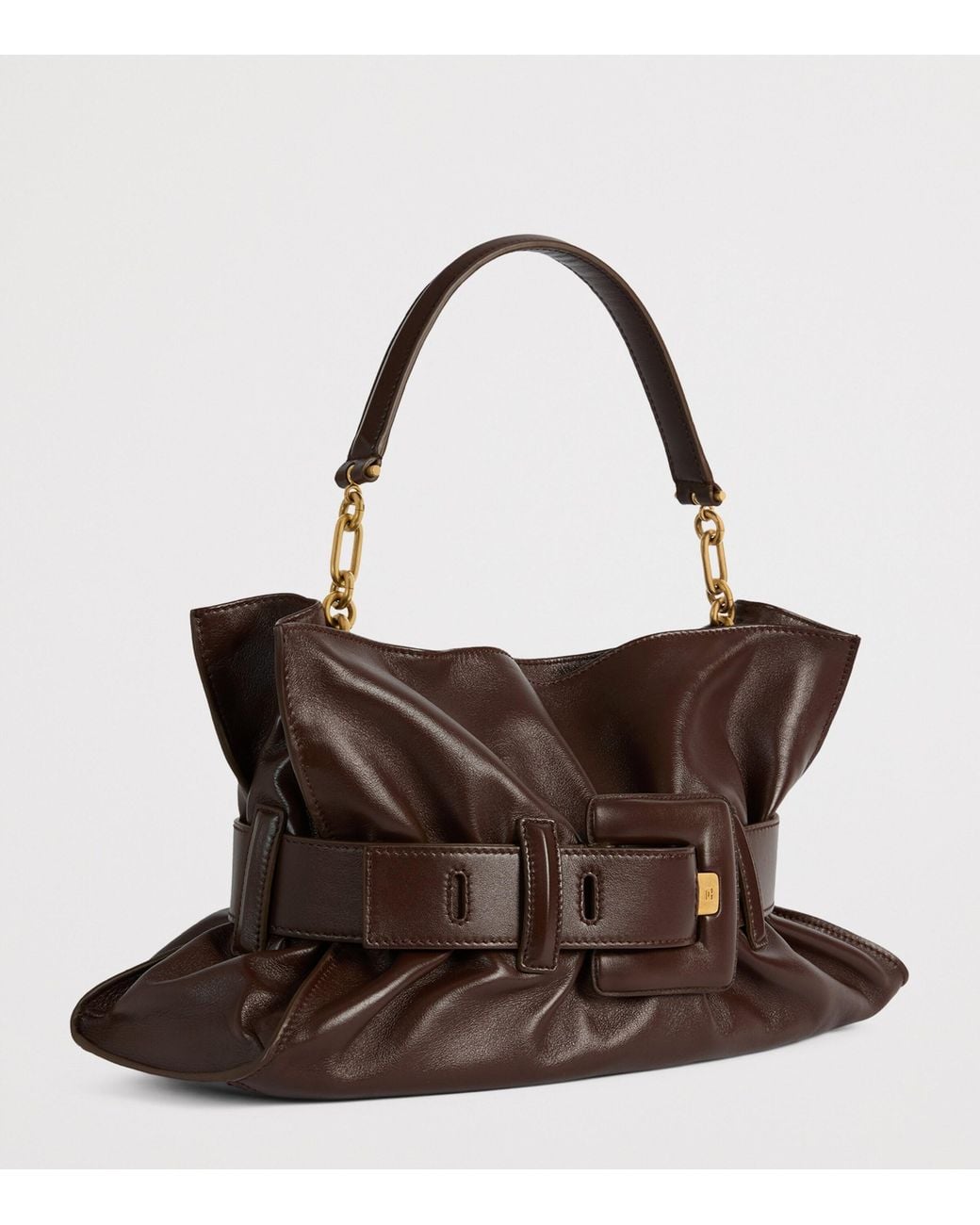 Balmain Brown Medium Leather Anthem Shoulder Bag