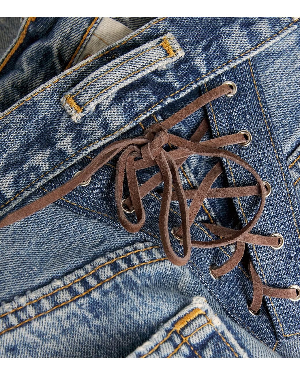 Re/done Blue Mica Low-Rise Straight Jeans