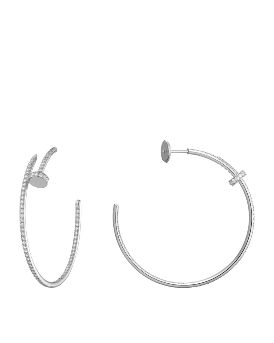 Cartier White And Diamond Juste Un Clou Hoop Earrings