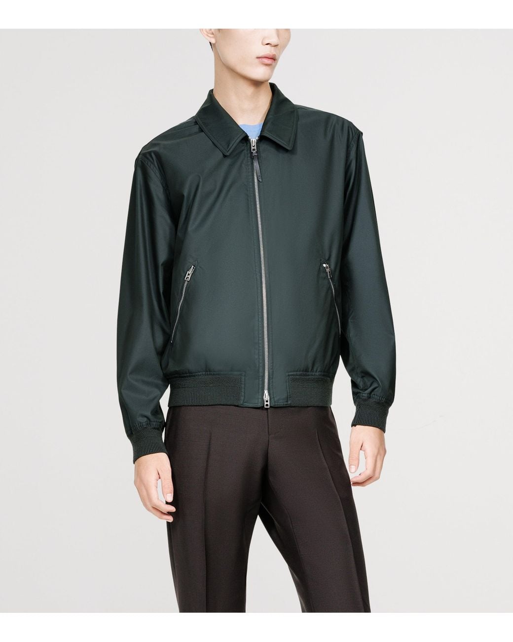 Tom Ford Green Cotton Bomber Jacket for men
