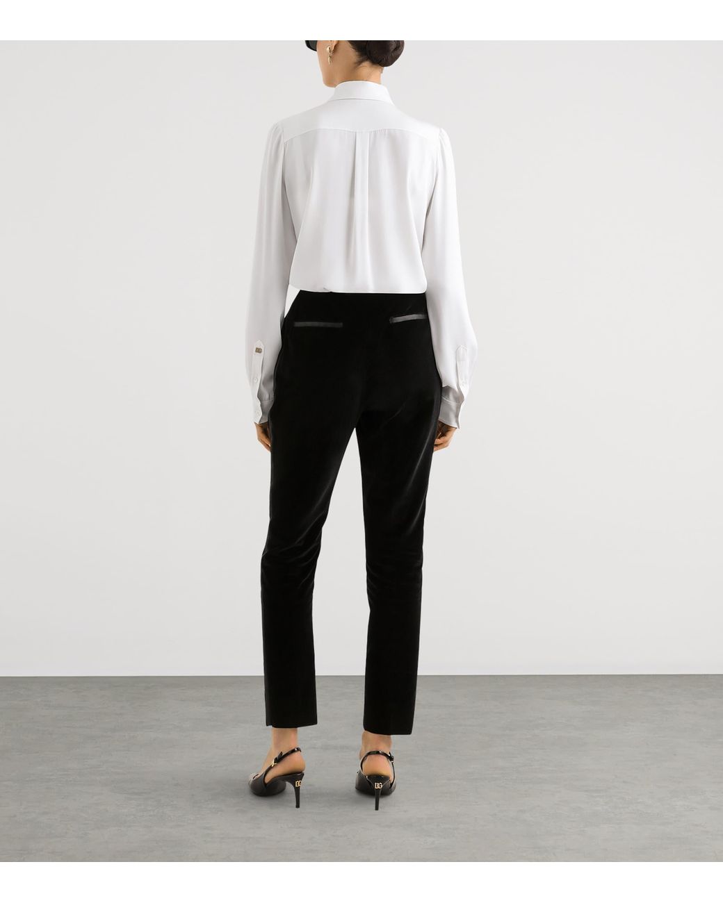Dolce & Gabbana White Stretch-Silk Shirt