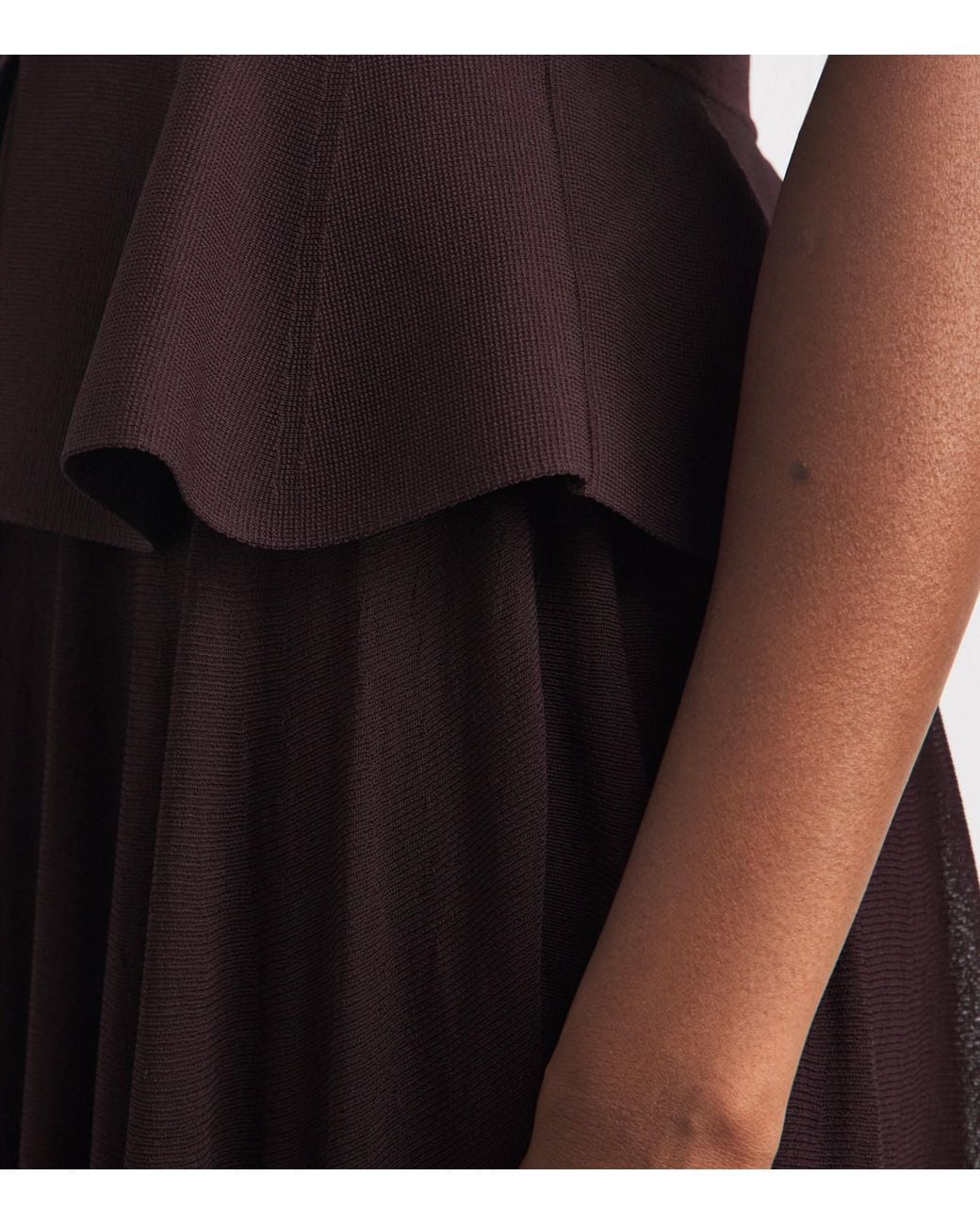 Sandro Purple Knitted Peplum Maxi Dress