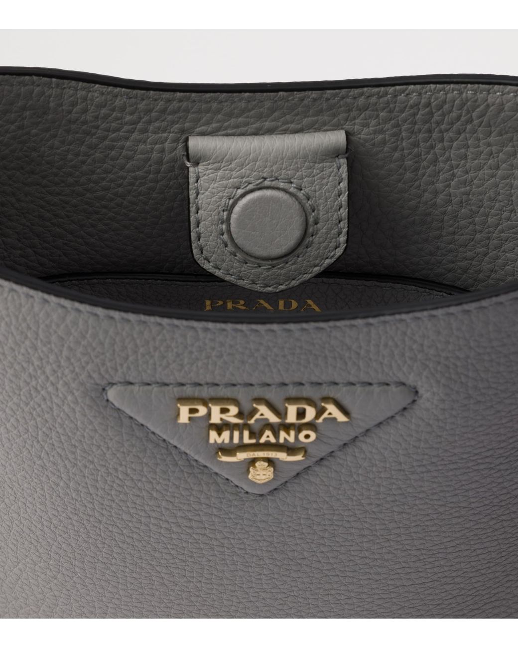 Prada Gray Mini Leather Shoulder Bag