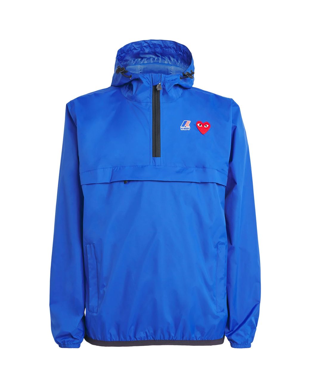 COMME DES GARÇONS PLAY Blue X K-Way Nylon Water-Resistant Half-Zip Jacket for men