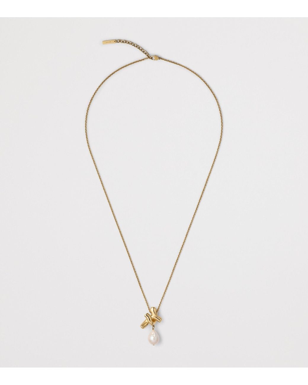 Givenchy Metallic Chain Link Pearl Necklace