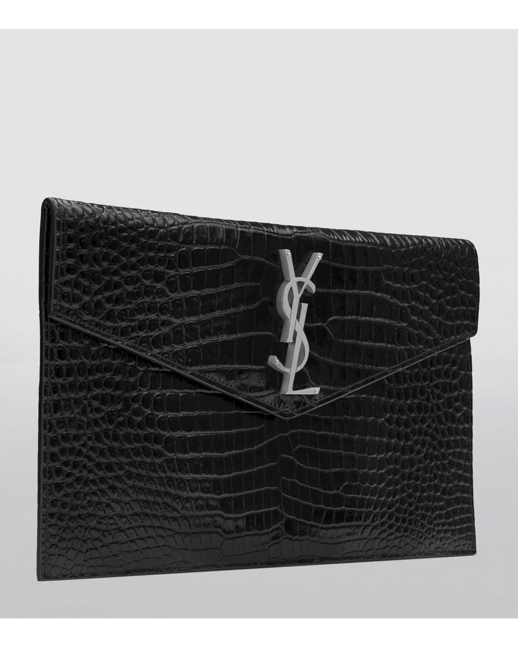Saint Laurent Black Leather Uptown Clutch Bag